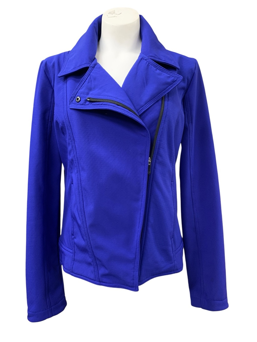 Fox Tech Asymmetrical Moto Jacket in Cobalt Blue Size L